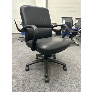 Highmark Black Faux Leather Conference Chair (Black/Black)